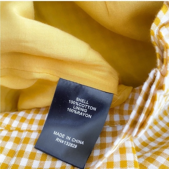 Tularosa Tomasa Trouser in Marigold Yellow White Waist Belt Gingham Paperbag L - Picture 10 of 16